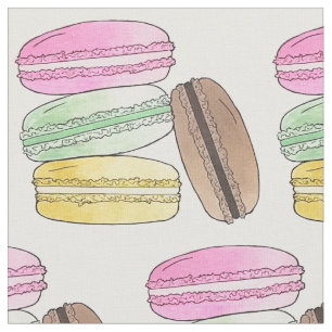 Tissu Macarons French Food Bakery Patisserie Cookies
