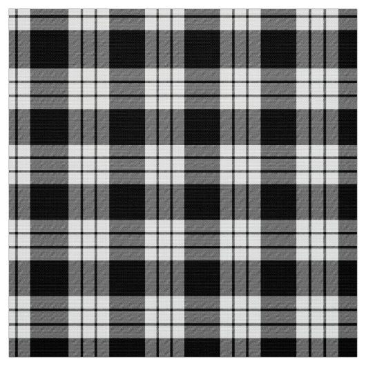 Tissu MacFarlane Tartan noir et blanc (Échantillon)