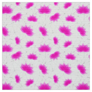 Tissu Magenta Lotus Flower Motif avec Grey Net