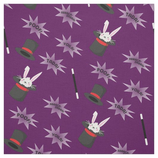 Tissu Magic Cute Magicien Rabbit en Casquette (Échantillon)