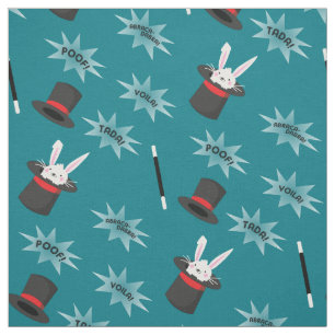 Tissu Magic Cute Magicien Rabbit en Casquette