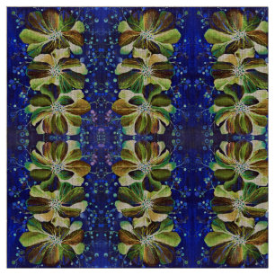 Tissu Magnifiques Fleurs de Delphinium Peint à la main M