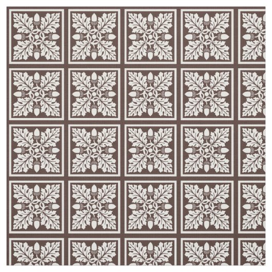 Tissu Mahogany Acorn and Leaf Tile Design (Échantillon)