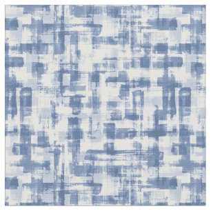 Tissu Main moderne peinte en bleu et blanc pour la coutu