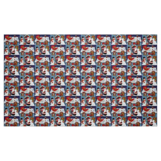 Tissu Maison père Noël (Fat Quarter)
