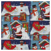 Tissu Maison père Noël (Fermer)