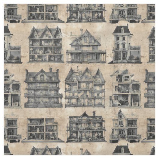 Tissu Maisons de poupées (Échantillon)