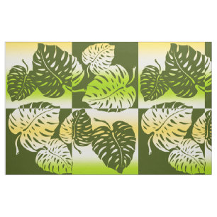 Tissu Makua Monstera Tropical Hawaiian Striped Blend