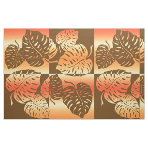 Tissu Makua Monstera Tropical Hawaiian Striped Blend