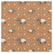 Tissu Malaisienne Tapirs animal modèle cannelle orange (fermé)