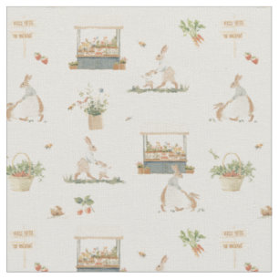 Tissu Maman Lapin et bébé Pâques nurserie Impression de 
