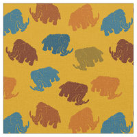Mammoths laineux orange, bleu, or, motifs