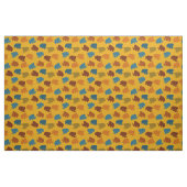 Tissu Mammoths laineux orange, bleu, or, motifs (Fat Quarter)