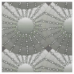 Tissu Mandala avec étoiles - dégradé gris argenté de