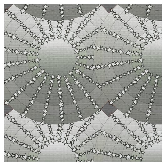 Tissu Mandala avec étoiles - gris argenté dégradé satin (Échantillon)
