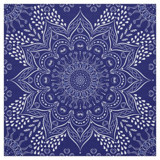 Tissu Mandala bleu indigo (Échantillon)