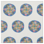 Tissu Mandala Blue Combed Cotton (56 pouces de lar (Échantillon)