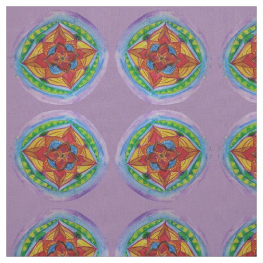 Tissu Mandala Center Zen Hand Peint Fabric (Échantillon)