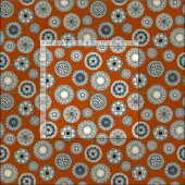 Tissu mandala cirque tache orange (Carreau)