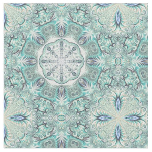 Tissu Mandala, Coral Reef Turquoise (Fermer)