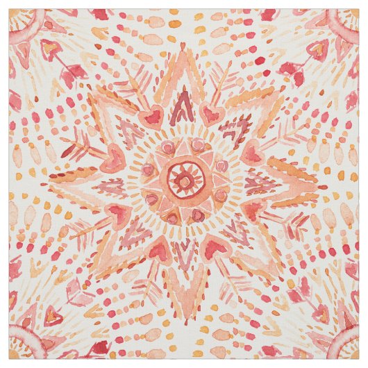 Tissu Mandala d'aquarelle du FEU de GUERRIER (Échantillon)