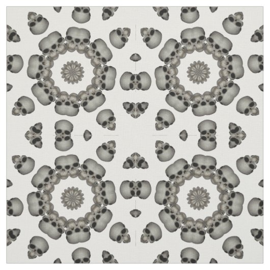 Tissu Mandala de crâne humain effrayant (Échantillon)