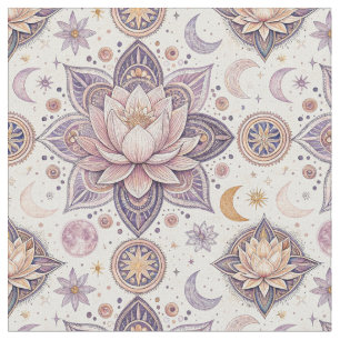 Tissu Mandala de lotus céleste motif de design spirituel