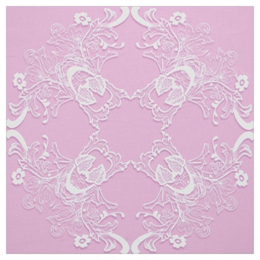 Tissu Mandala floral ethnique rose. (Échantillon)