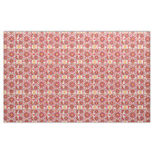 Tissu Mandala motif, corail, pêche, blanc et gris (Yard)