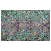 Tissu Mandala noir pourpre d'or turquoise (Fat Quarter)