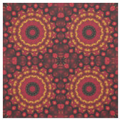 Tissu Mandala Or sur Rouge (Échantillon)