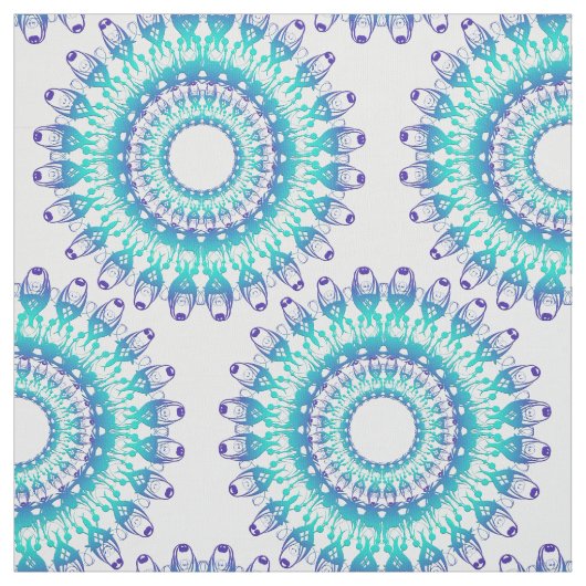 Tissu mandala. turquoise ethnique (Échantillon)