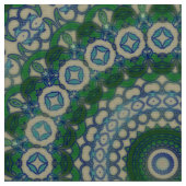 Tissu Mandala vert, bleu et gris (Fermer)