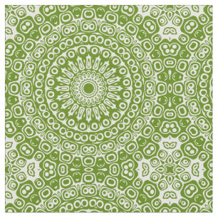 Tissu Mandala Vert Motif Naturel