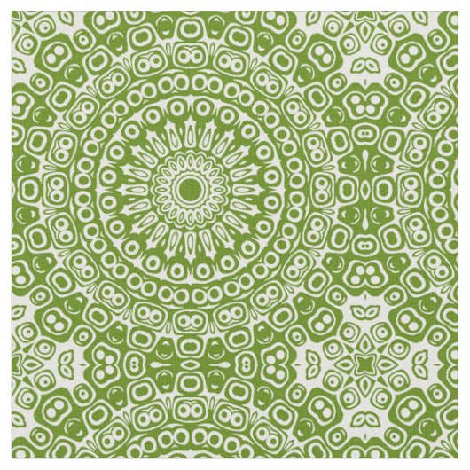 Tissu Mandala Vert Motif Naturel (Fermer)