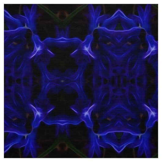 Tissu Mandalas bleu et noir (Échantillon)