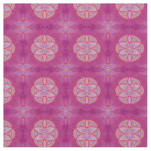 Tissu Mandalas en motifs de répétition rose mélangés