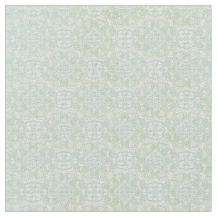 Tissu Mandalas vert clair, jaune et blanc