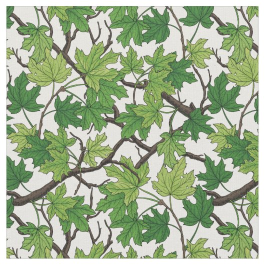 Tissu Maple leaves on white (Fermer)