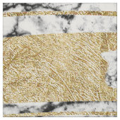 Tissu Marbre blanc noir moderne avec des rayures d'or de (Échantillon)