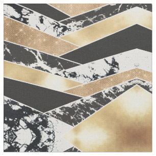 Tissu Marbre blanc Parties scintillant doré moderne géom