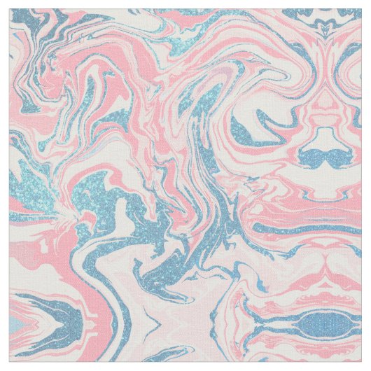 Tissu Marbre de Parties scintillant bleu rose moderne (Fermer)