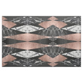 Tissu Marbre moderne élégant, or rose, et triangle noire (Yard)