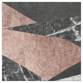 Tissu Marbre moderne élégant, or rose, et triangle noire (Échantillon)