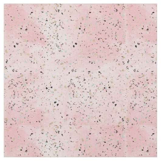 Tissu Marbre rose et or Terrazzo (Fermer)