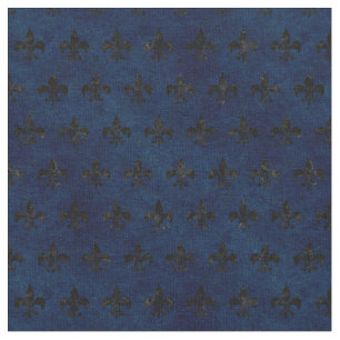 TISSU MARBRE ROYAL1 NOIR ET GRUNGE BLEUE