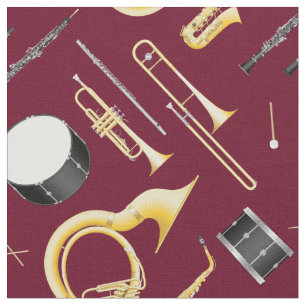 Tissu Marching Band Instruments Musicien musical Bourgog