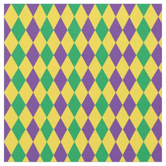 Tissu Mardi Gras Harlequin Diamonds Motif (Fermer)
