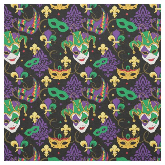 Tissu Mardi Gras Motif (Échantillon)