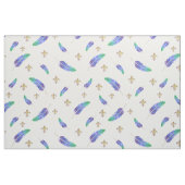 Tissu Mardi Gras Plumes et Fleur de Lis Motif (Fat Quarter)